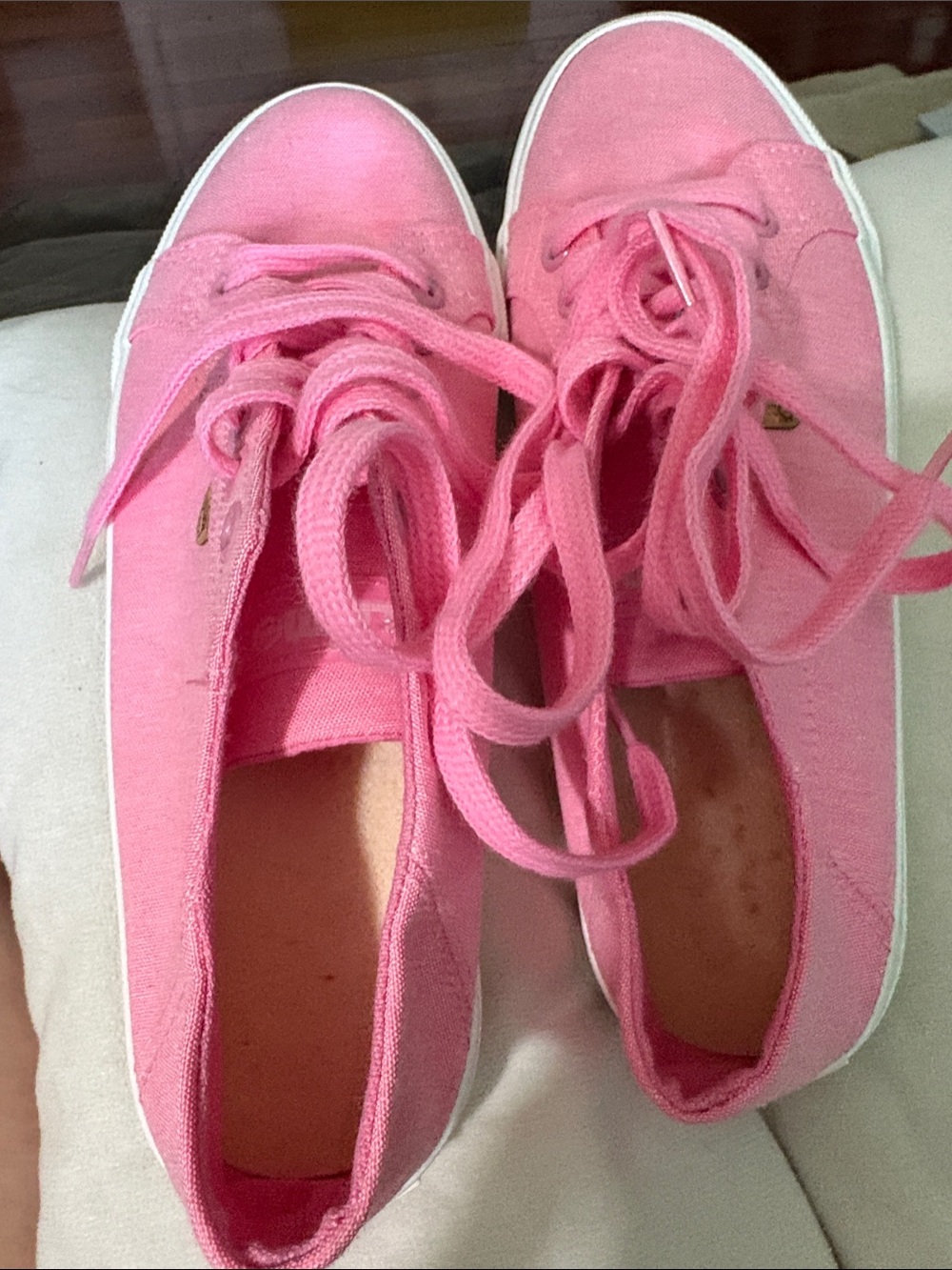Lamo Pink Canvas Lace-Up Sneakers